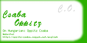 csaba oppitz business card